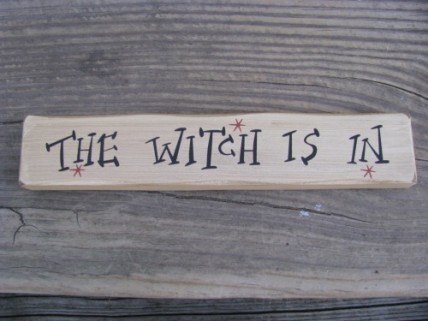 M9030TWII-The Witch Is In wood block  M9030TWII-The Witch Is In wood block