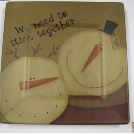 31492W - Snowman Plate We need to stick together 