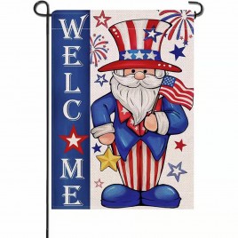 85M7658K75 Welcome 4th of July Uncle Sam Patriotic Garden Flag 85M7658K75 Welcome 4th of July Uncle Sam Patriotic Garden Flag