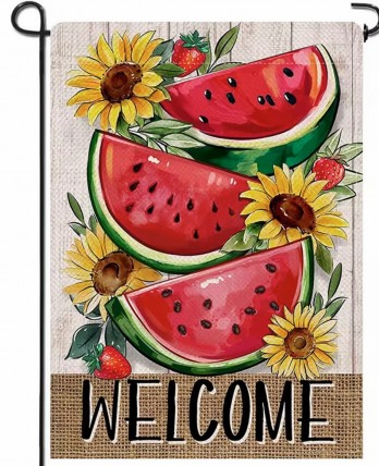 AL3158476 Watermelon And Sunflowers garden flag