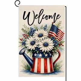 7XM0V51Q62 Double Sided Welcome Daisy Flowers Flag Water