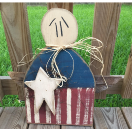 Patriotic Americana Angel 7127H with Lathe Wings