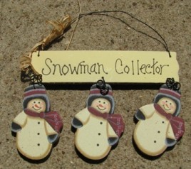Wood Snowman Ornament wd1117 - Snowman Collector