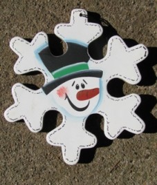 Christmas Snowman Wood Ornament 1140 - Snowman Puzzle Piece Ornament 
