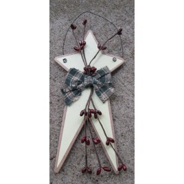 WD1184- Off white Star w/Red Berries