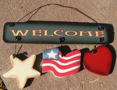 1198 - Welcome Star Heart Flag 1198 - Welcome Star Heart Flag