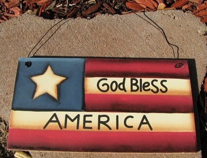 Patriotic Decor 217 - God Bless America Flag Wood Sign Patriotic Decor 217 - God Bless America Flag Wood Sign