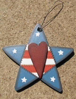WD1293 - Red White and Blue wood Star WD1293 - Red White and Blue wood Star