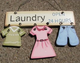 Wood Primitive Sign 1326-Laundry Open 24 Hours 