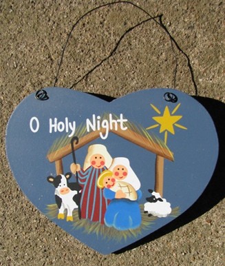 1330 - O Holy Night Wood Christmas Ornament 