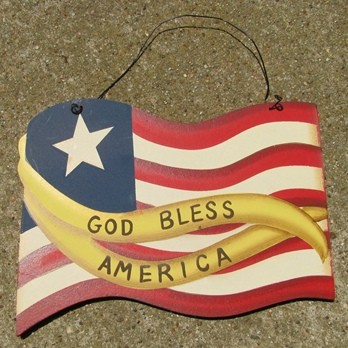 wd1338 - God Bless America Wood Sign wd1338 - God Bless America Wood Sign