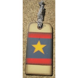 Primitive 1460 - America Star Wood Gift Tag