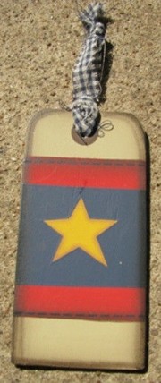Primitive 1460 - America Star Wood Gift Tag Primitive 1460 - America Star Wood Gift Tag