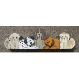 WD186A - 5 Dogs wood block WD186A - 5 Dogs wood block