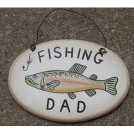 WD1900J - Fishing Dad oval wood sign