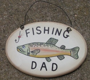 WD1900J - Fishing Dad oval wood sign WD1900J - Fishing Dad oval wood sign