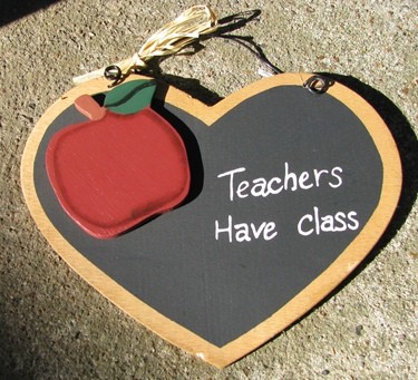 199 - Teachers Have Class Wood Heart 