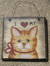 Cat Wood Sign WD203 - I Love My Cat  