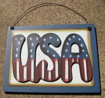 WD2054 - USA wood sign WD2054 - USA wood sign