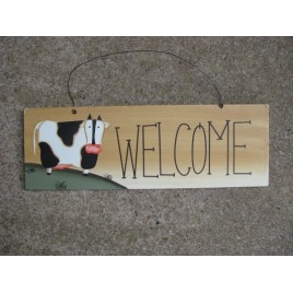 wd2077-Welcome Cow Wood Sign  wd2077-Welcome Cow Wood Sign