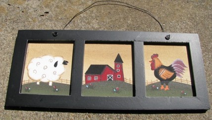 WD2078 - Sheep Barn Chicken Canvas wood sign WD2078 - Sheep Barn Chicken Canvas wood sign