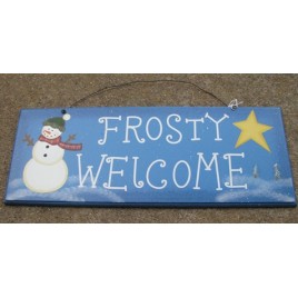 2081 - Frosty Welcome Snowman wood sign