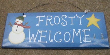 2081 - Frosty Welcome Snowman wood sign