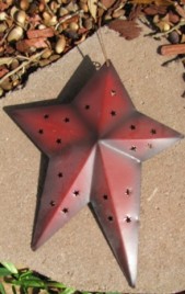 wd2123 - Red 3d Tin Punched Star