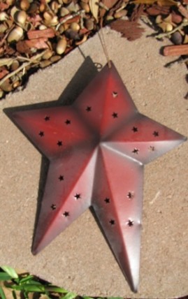 wd2123 - Red 3d Tin Punched Star wd2123 - Red 3d Tin Punched Star