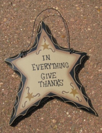  wd814 - In Everything Give Thanks Wood Star 