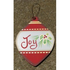  Wood Flat Ball Christmas Ornament wd851 - Joy Ornament