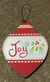  Wood Flat Ball Christmas Ornament wd851 - Joy Ornament