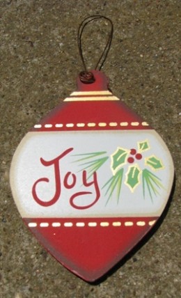  Wood Flat Ball Christmas Ornament wd851 - Joy Ornament