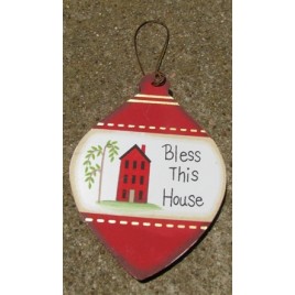  Wood Christmas Ornament wd857 - Bless This House 