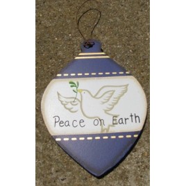 Wood Christmas Ornament wd854 -Peace on Earth Dove 
