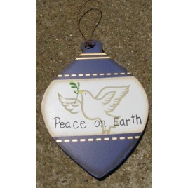 Wood Christmas Ornament wd854 -Peace on Earth Dove  Wood Christmas Ornament wd854 -Peace on Earth Dove