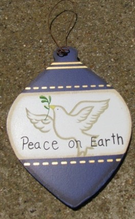 Wood Christmas Ornament wd854 -Peace on Earth Dove  Wood Christmas Ornament wd854 -Peace on Earth Dove