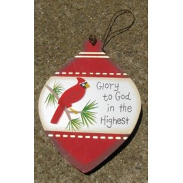 Wood Christmas Ornament wd855 - Glory to God in the Highest  Wood Christmas Ornament wd855 - Glory to God in the Highest