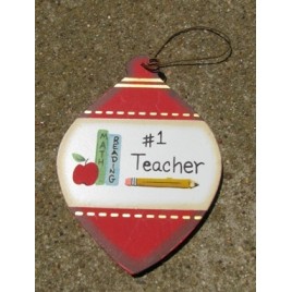  Wood Christmas Ornament wd859 Teacher #1