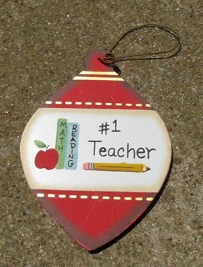  Wood Christmas Ornament wd859 Teacher #1