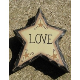 Primitive Wood wd904 -  Love Free Standing Star 