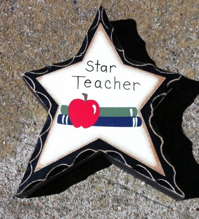 Teacher Gifts WD918 Star Teacher Wood Standing Star 