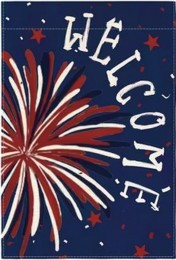 77M9353066 Patriotic Welcome with Floral Daisy double sided