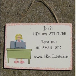 WS127-Don't Like My Attitude Wood Sign 