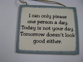WS48 -I Can only Please one Person a day wood sign