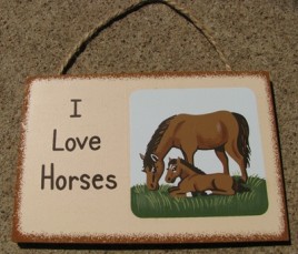 WS92 - I Love Horses Wood sign