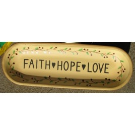 XP-2A Faith Hope Love Wood Oval Plate XP-2A Faith Hope Love Wood Oval Plate