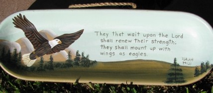 Primitive Wood Plate XP2F - Isaiah 40:31 Primitive Wood Plate XP2F - Isaiah 40:31
